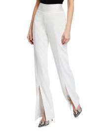 Satin-Combo Front-Slit Pants by Jonathan Simkhai at Neiman Marcus