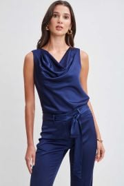 Satin Cowl Top Elie Tahari at Elie Tahari