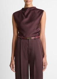 Satin Draped Cowl-Neck Top in Products Women at Vince
