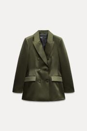 Satin Effect Double Breasted Blazer at Zara