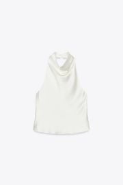 Satin Effect Halter Top at Zara