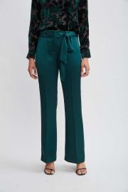 Satin Fit amp Flare Sash Pant Elie Tahari at Elie Tahari
