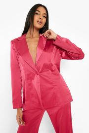 Satin Fitted Tailored Blazer at Boohoo