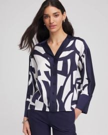 Satin Geo Print Blouse Chicox27s at Chicos