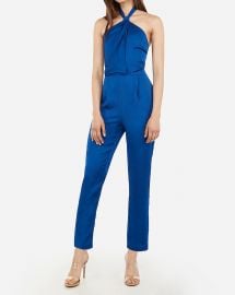 Satin Halter Neck Jumpsuit at Express