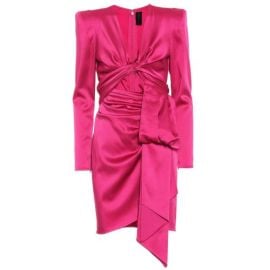 Satin Long-Sleeve Cut-Out Dress at The List