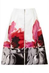 Satin Placement Floral Skirt at Topshop