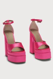 Satin Platform High Heeled Sandals by Lulus at Lulus