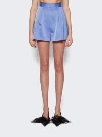 Satin Pleated Shorts Periwinkle The Webster at The Webster