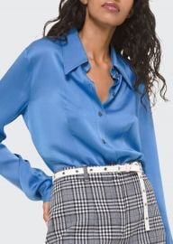 Satin Pointed-Collar Button-Front Shirt at Bergdorf Goodman