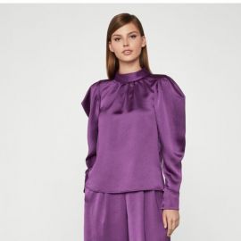 Satin Puffy Blouse by Bcbgmaxazria at BCBG