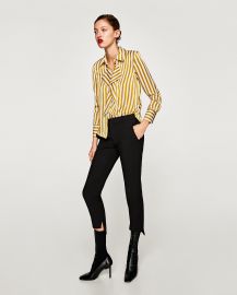 Satin Shirt with Front Detail by Zara at Zara