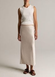 Satin Side-Slit Slip Skirt in Products Women at Vince