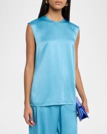 Satin Sleeveless Top at Neiman Marcus