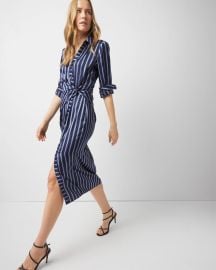 Satin Striped Wrap Dress White House Black Market at White House Black Market