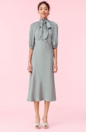 Satin Tie Neck Dress by Rebecca Taylor at Rebecca Taylor