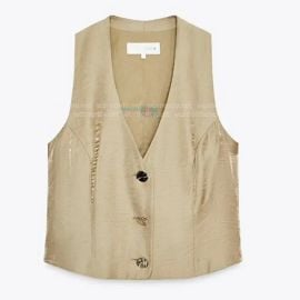 Satin Vest in Reddish brown at Zara