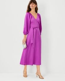 Satin Wrap Dress at Ann Taylor