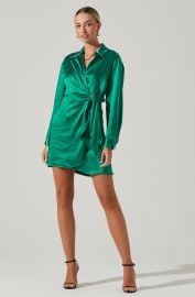 Satin Wrap Mini Dress ASTR The Label at ASTR The Label