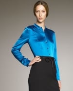 Satin blouse by Burberry at Neiman Marcus