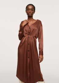 Satin midi dress -  Women   USA at MANGO