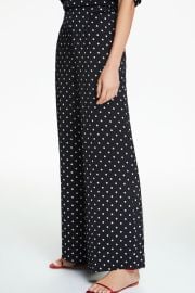 Satin palazzo pants with polka dots blackivory - CH Carolina Herrera United States at Carolina Herrera