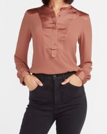 Satin pieced top at Express