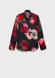 Satin print shirt - Women MANGO USA at Mango