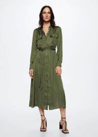 Satin shirt dress - Women Mango USA at Mango