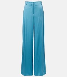 Satin wide-leg pants at Mytheresa