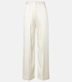 Satin wide-leg pants at Mytheresa