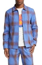 Saturdays NYC Ryan Plaid Flannel Zip Front Shirt Jacket at Nordstrom