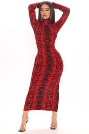Saucy Snake Sweater Midi Dress - RedBlack Fashion Nova at Fashion Nova