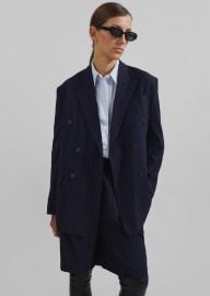 Sava Double Breasted Blazer - NavyWhite Stripe The Frankie Shop at The Frankie Shop