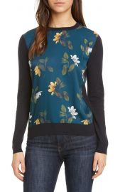 Savanna Floral Mix Media Sweater at Nordstrom