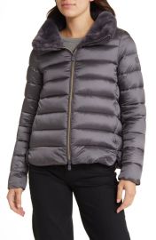 Save The Duck Mei Faux Fur Collar Puffer Jacket at Nordstrom