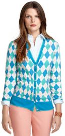 Saxxon Wool Argyle Cardigan at Brooks Brothers