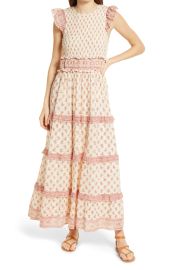 Saylor Hal Tiered Maxi Dress in Terracotta  at Nordstrom