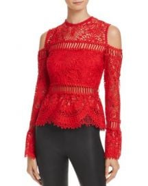 Saylor Sistine Embroidered Lace Cold-Shoulder Top at Bloomingdales