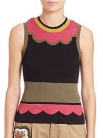 Scalloped Colorblock Knit Top at Saks Fifth Avenue