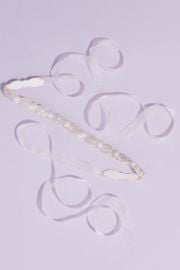 Scalloped Crystal and Pearl Sash at Davids Bridal