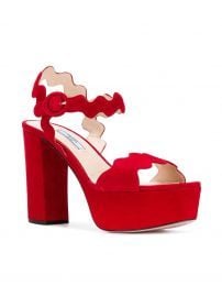 Scalloped Platform Sandals by Prada at Farfetch