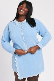 Scalloped Sky Blue Cardigan Sweater - RachelAntonoffcom at Rachel Antonoff