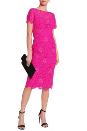 Scalloped embroidered corded lace dress at The Outnet