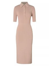 Scanlan Theodore Crepe Knit Polo Midi Dress in Blush at Saks Fifth Avenue