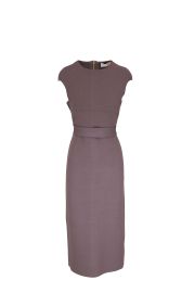 Scanlan Theodore Taupe Crepe Knit Midi Dress at Mitchells