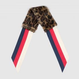 Scarf With Leopard Print Fur by Gucci at Gucci