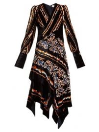 Scarf graphic-print velvet dress at Matches