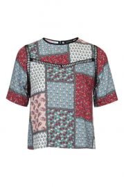 Scarf print trim tee at Topshop