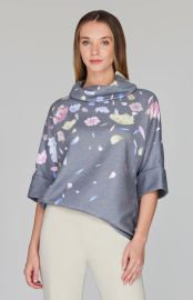 Scattered Blossom Sweater Poncho at Mi Jong Lee